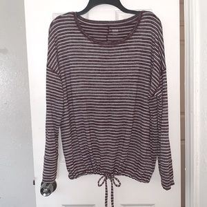 a.n.a Long Sleeve Stripped Shirt